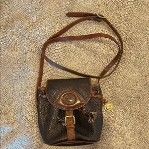Dooney and Bourke Vintage Brown Leather Crossbody Bag